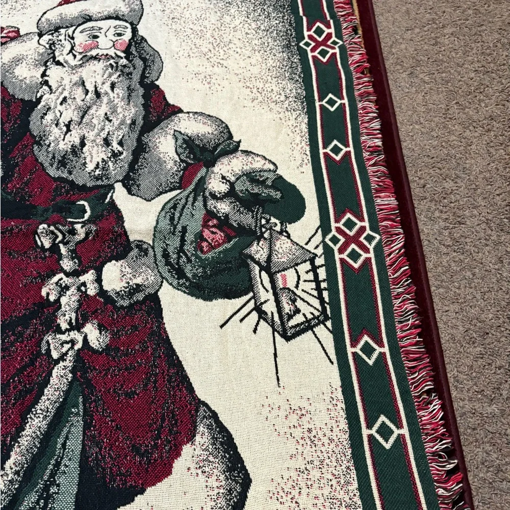 Christmas‎ Vintage BEACON Santa Claus Blanket/Throw Blanket Tapestry 48